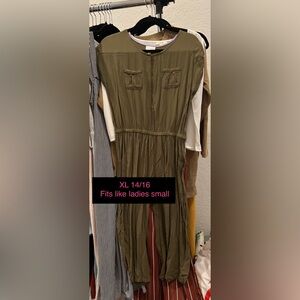 Cat & Jack Juniors 14-16 olive green Jumper Romper